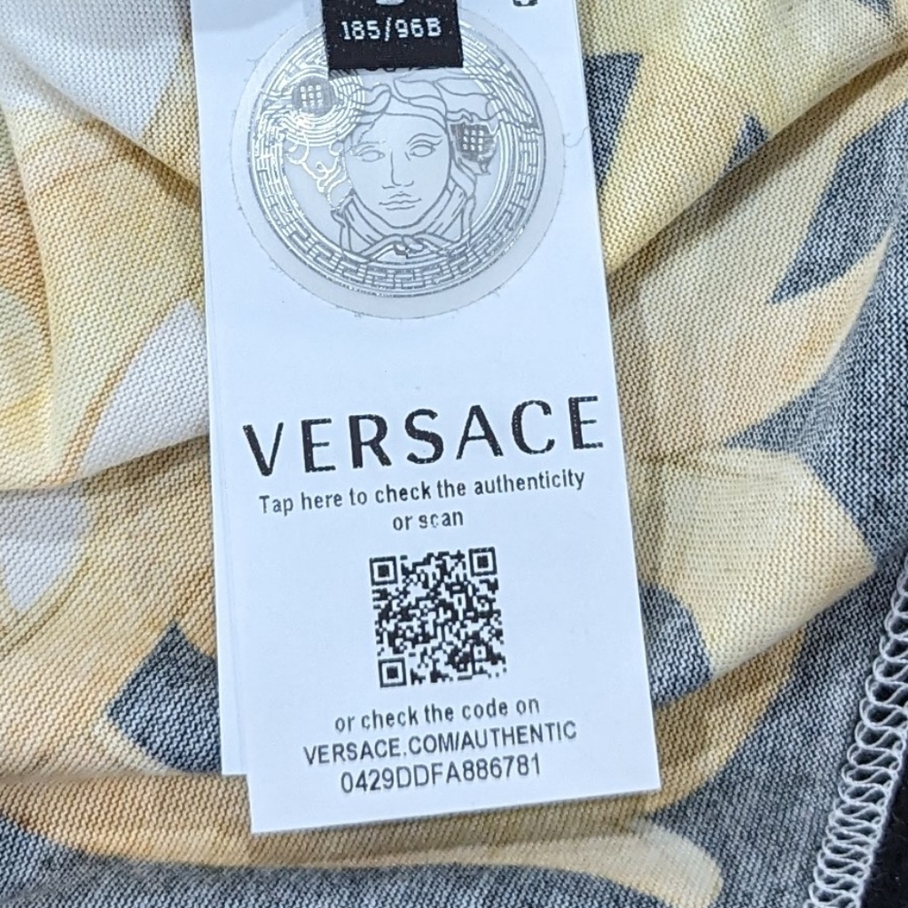 Versace Black and Yellow Baroque Short Sleeve Tee - Picture 4 of 4